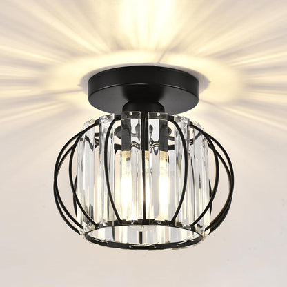 Lámpara de techo de cristal con montaje empotrado dorado