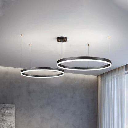 Pendant Light Ring | Modern Dimmable Ceiling Fixture Black