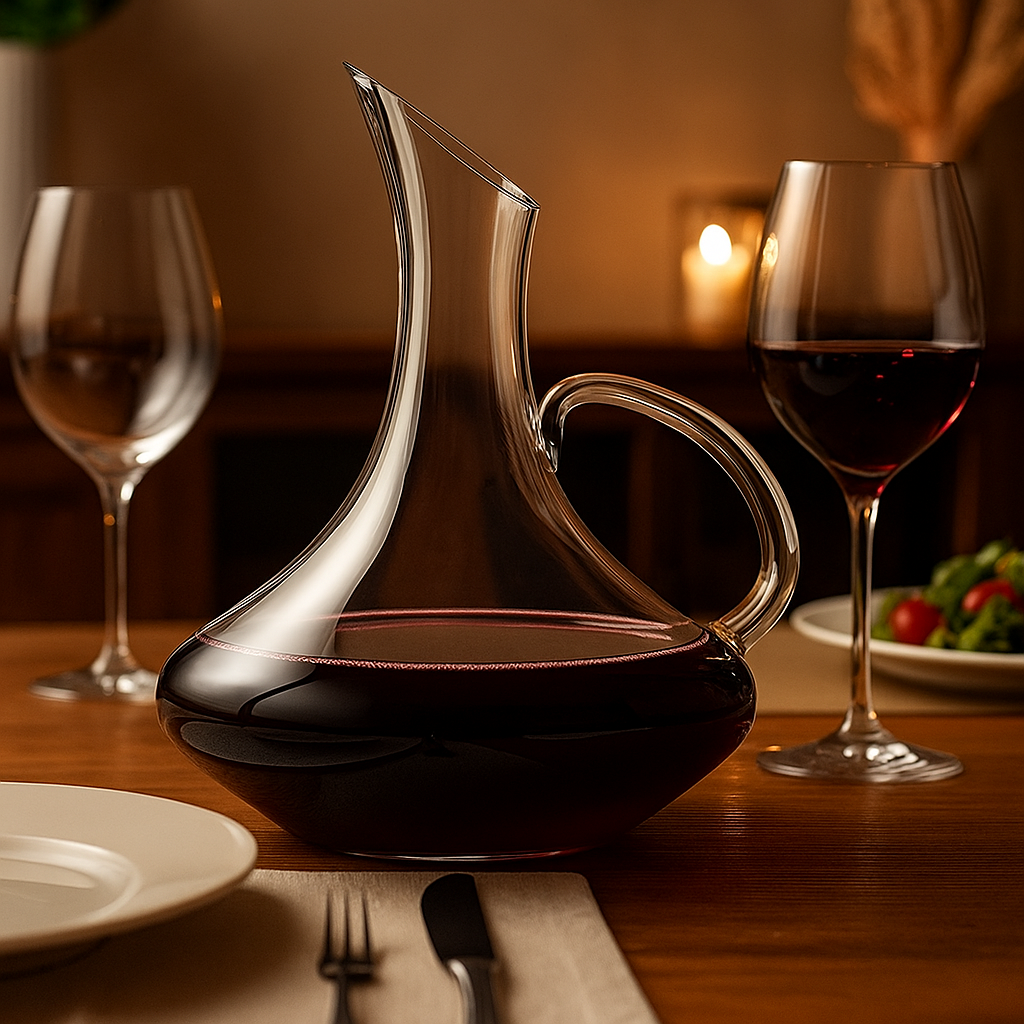 Decantadores Diseño de Asa de Cristal Jarra de Vidrio Elegante Vino Tinto