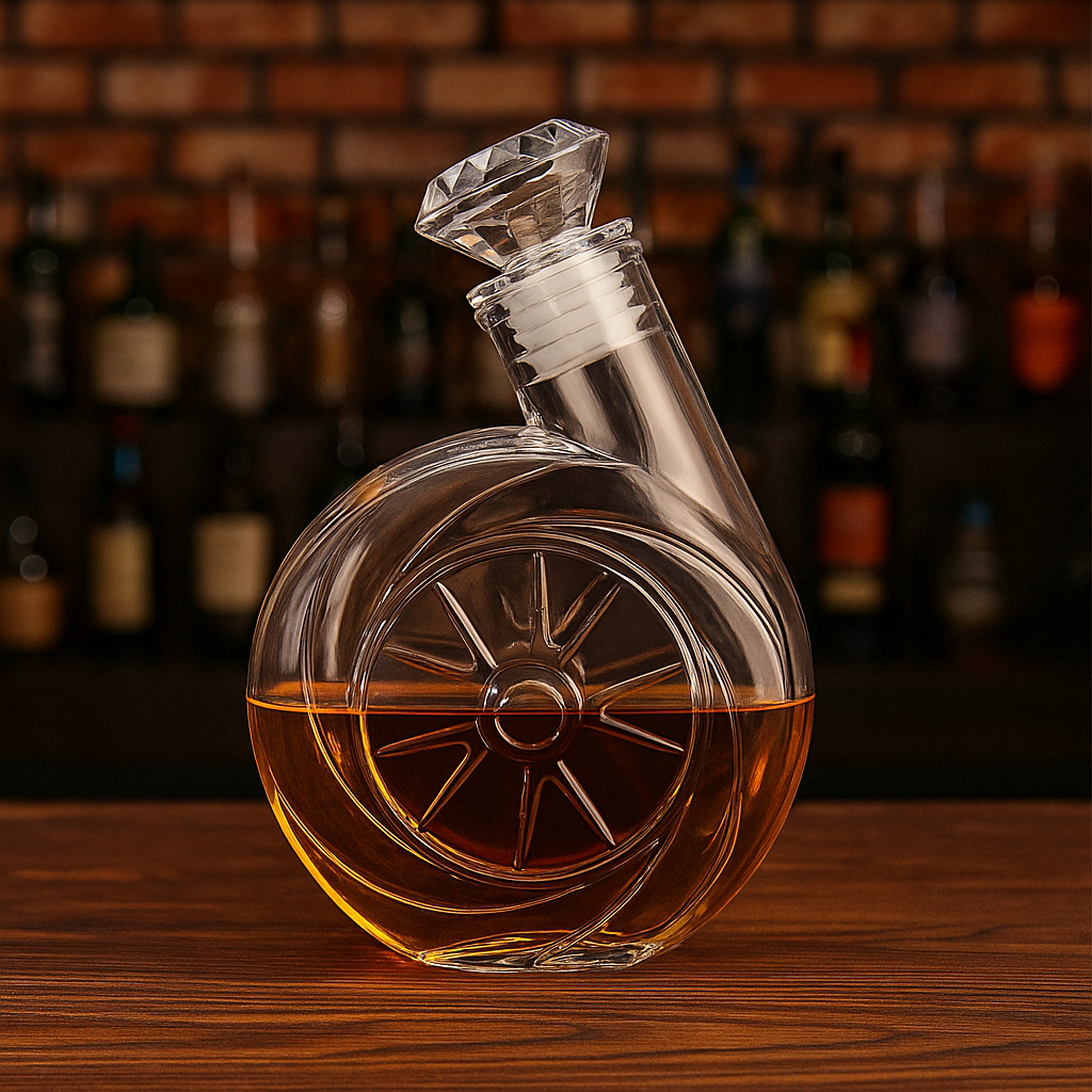 Carafe en cristal vintage avec souffleur, pot à vin en verre 500ml