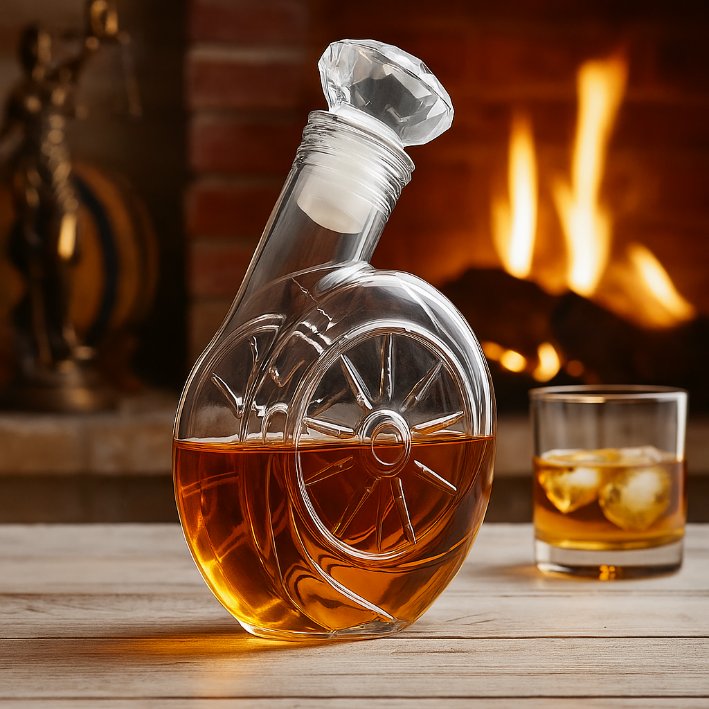 Carafe en cristal vintage avec souffleur, pot à vin en verre 500ml