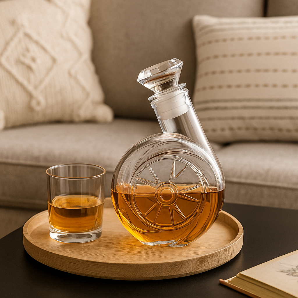 Carafe en cristal vintage avec souffleur, pot à vin en verre 500ml