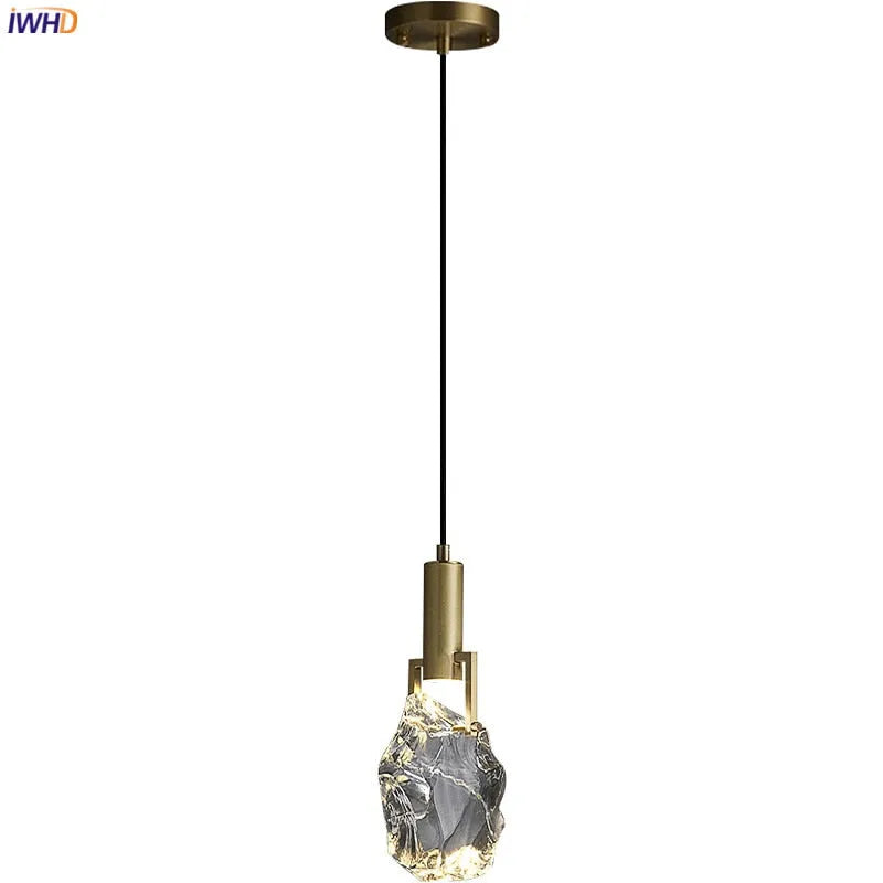 Lampada a sospensione moderna in vetro di cristallo