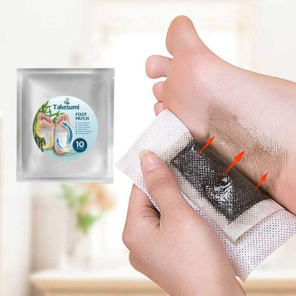 Detox Foot Pads Natural Bamboo Vinegar Adhesive Patches Overnight