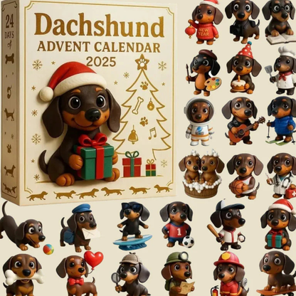 Dog Advent Calendar Christmas Gift Collectible Figurines Set