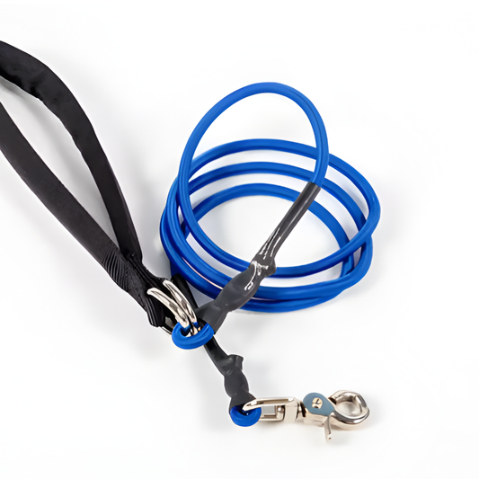Pets Leash Double Nylon No Tangle Swivel Bungee Padded Handle