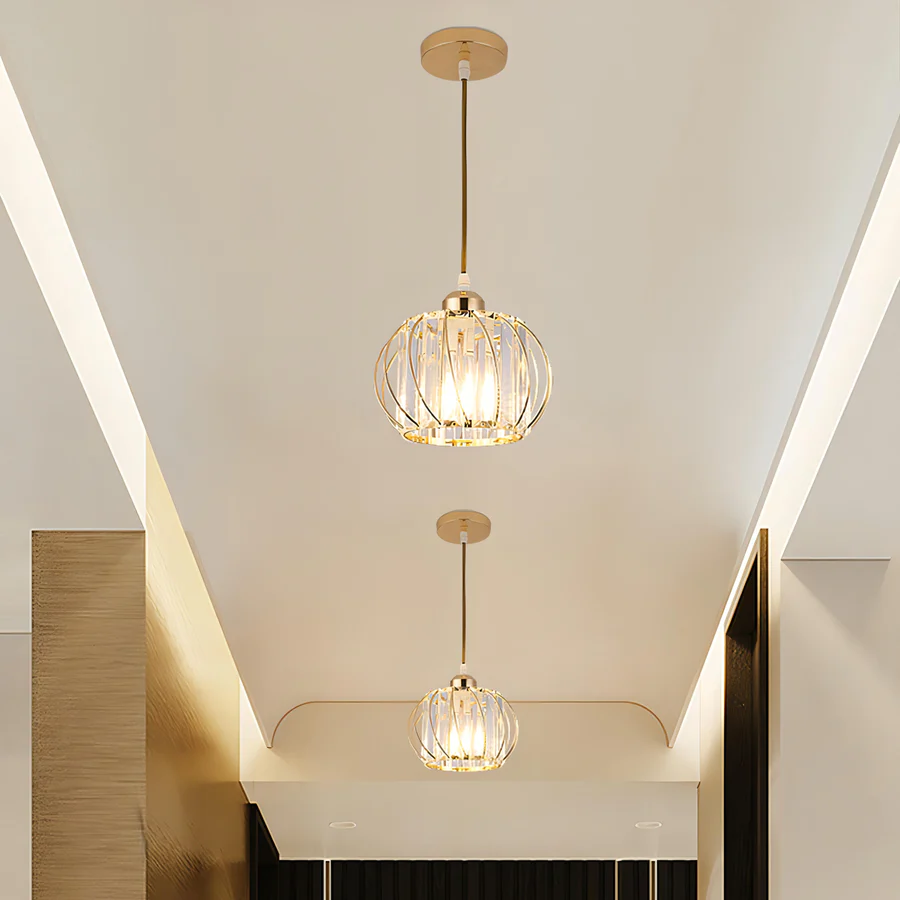 Nordic Style Simple Globular Glass Pendant Light for Hallway - Elegant Ceiling Fixture for Modern Home Décor