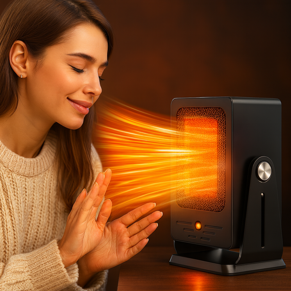 Electric Space Heater Ceramic Portable 900W Adjustable Thermostat