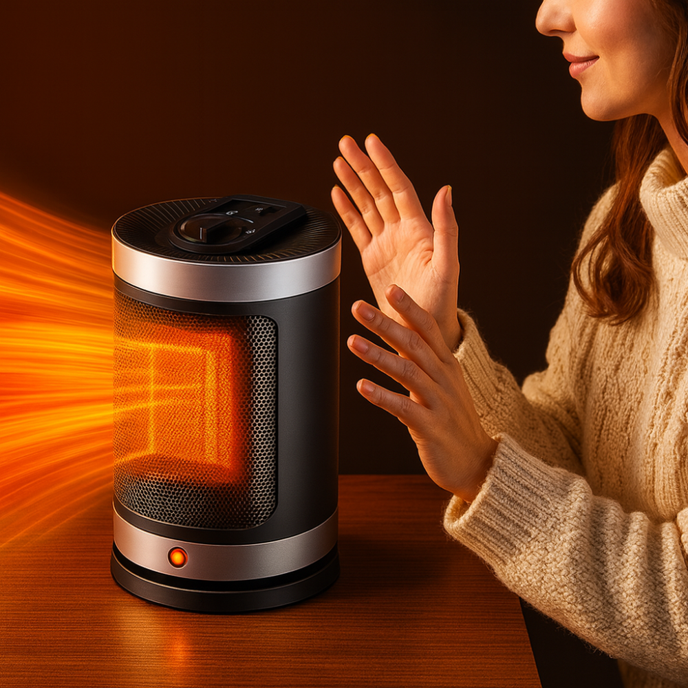 Electric Space Heater Ceramic Portable 900W Adjustable Thermostat