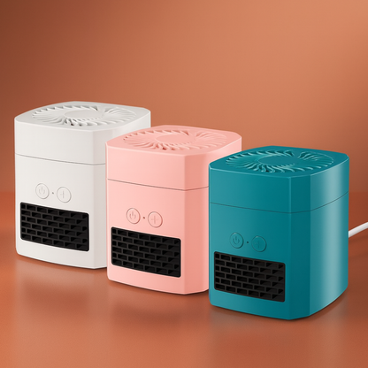 Electric Space Heater Portable Mini Desktop Fan Cooler ABS Square 400W