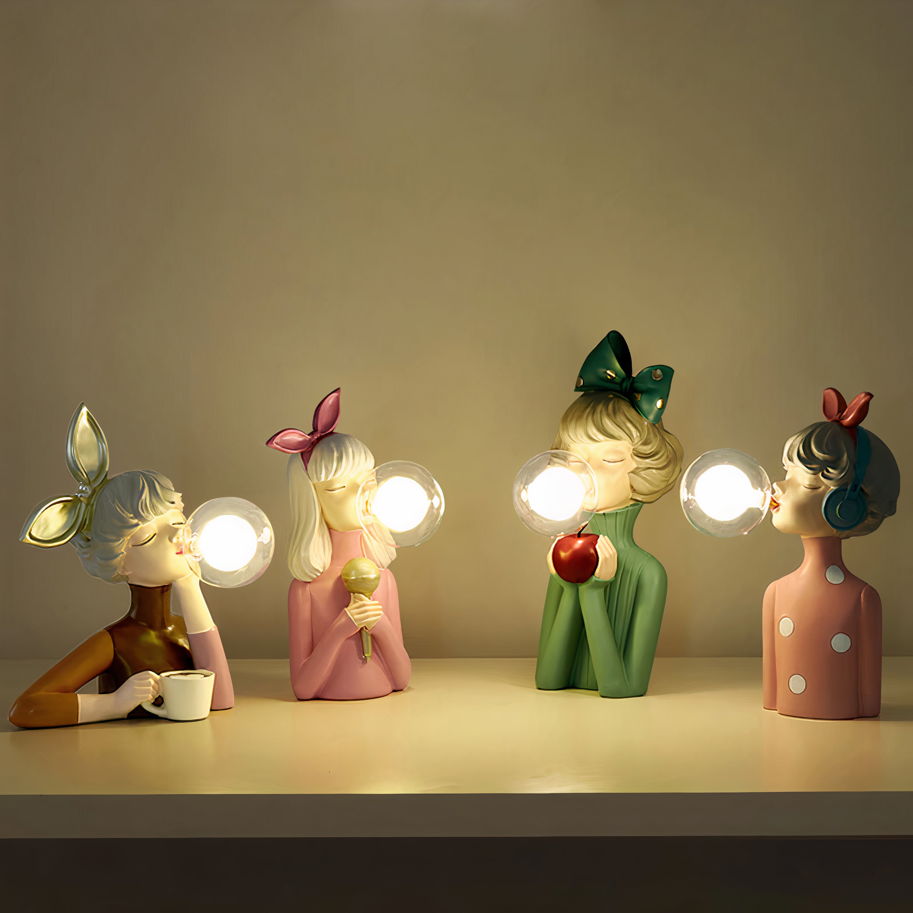 Table Lamp Resin Decorative Modern Girl Design