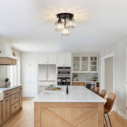 Elegant Modern Crystal Semi-Flush Ceiling Lights