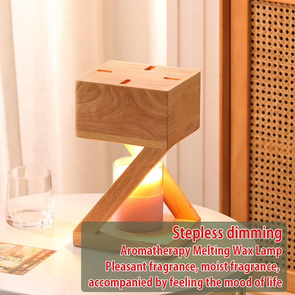 Contemporary Wooden Square Mini Candle Lamp for Bedroom Ambience and Warmth - Stylish Home Decor Lighting Solution