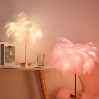 Feather Table Lamp Modern LED Decorative Ambient Light