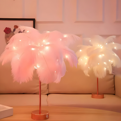 Feather Table Lamp Modern LED Decorative Ambient Light