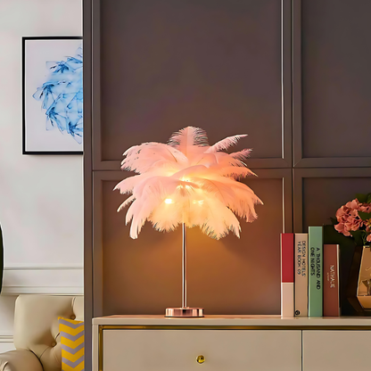 Feather Table Lamp Modern LED Decorative Ambient Light
