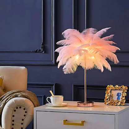 Feather Table Lamp Modern LED Decorative Ambient Light