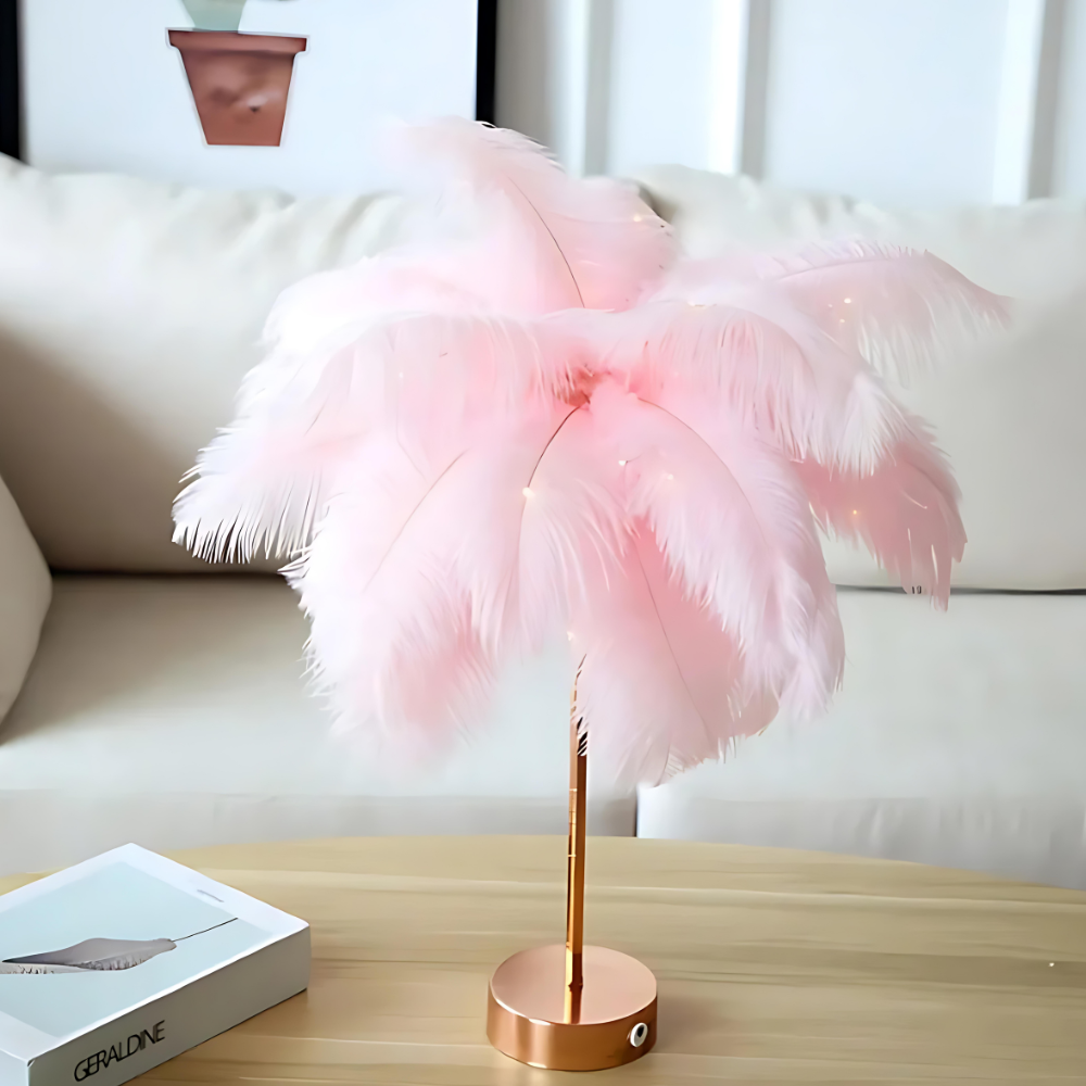Feather Table Lamp Modern LED Decorative Ambient Light