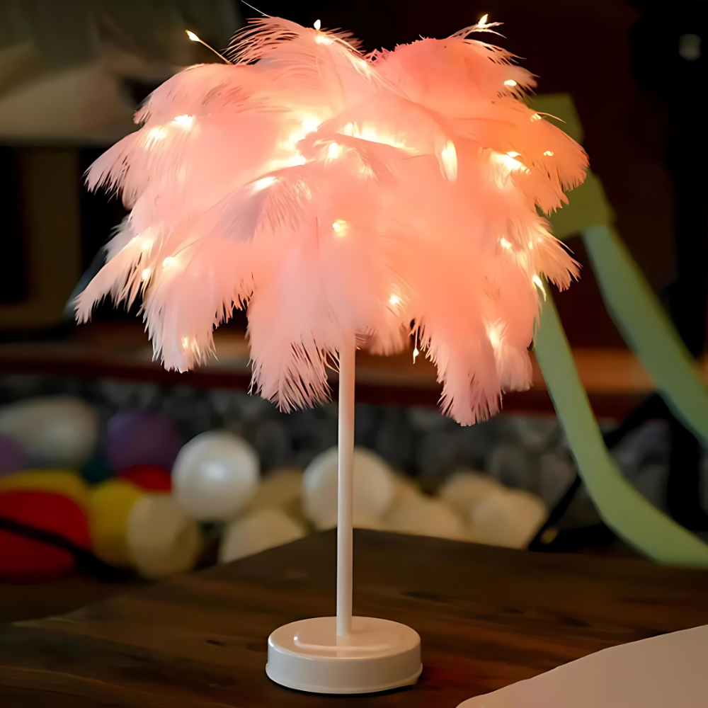 Feather Table Lamp Modern LED Decorative Ambient Light