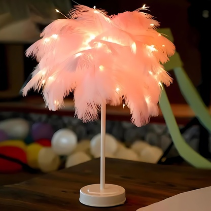 Feather Table Lamp Modern LED Decorative Ambient Light