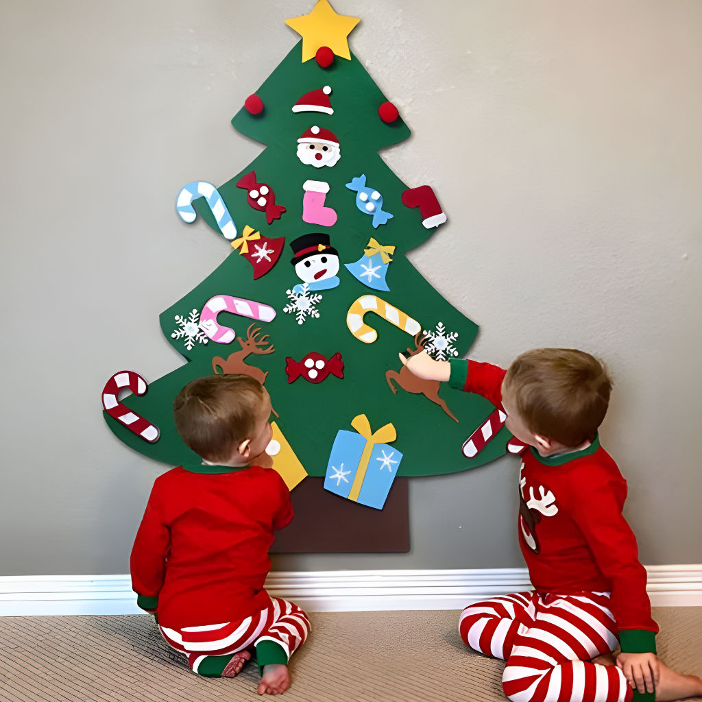Felt Christmas Tree Toddlers Lights Ornaments