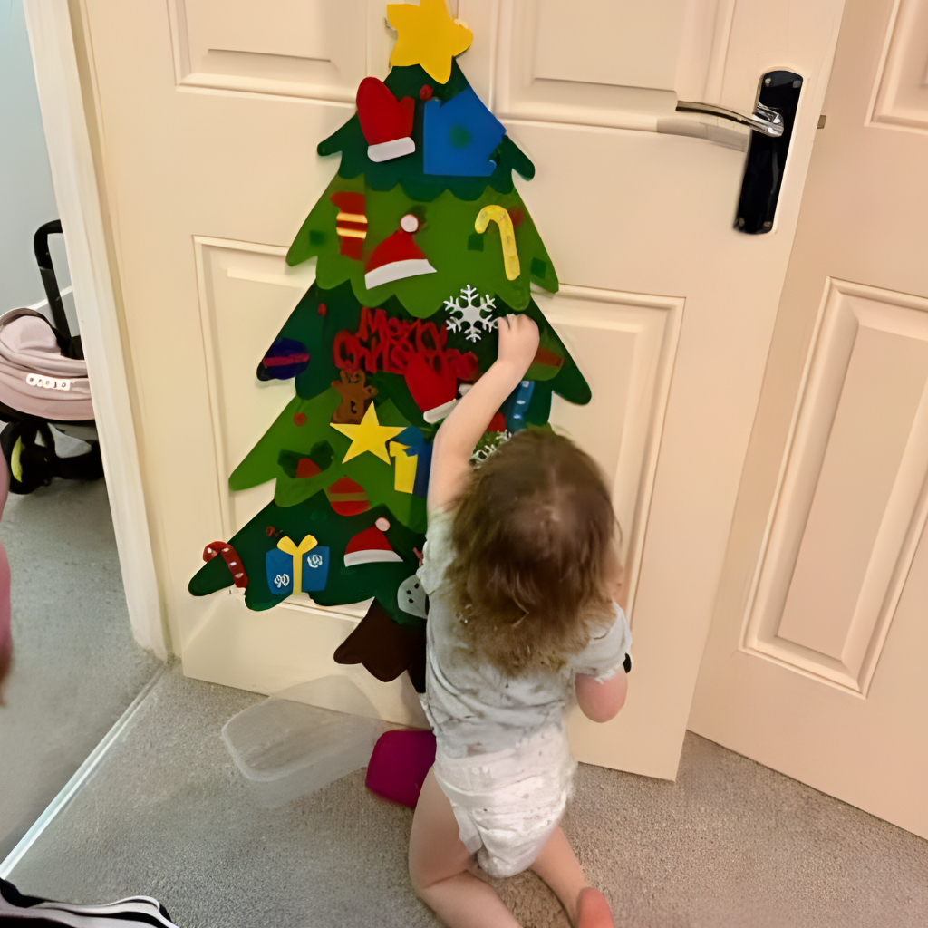 Felt Christmas Tree Toddlers Lights Ornaments