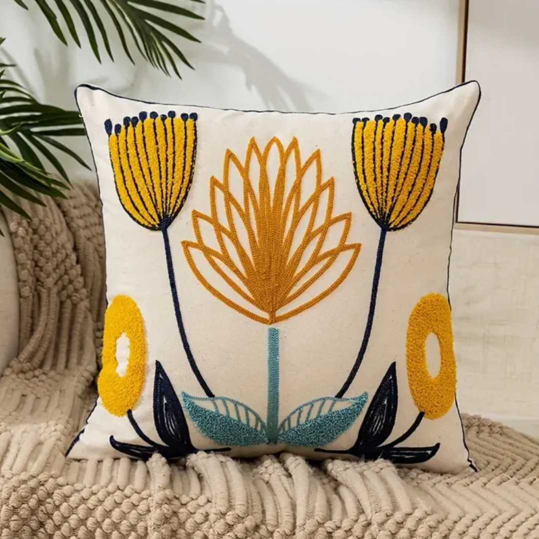 Vibrant Floral Decorative Throw Cushion - Image 2