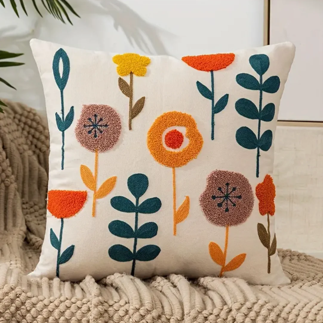 Vibrant Floral Decorative Throw Cushion - Image 3
