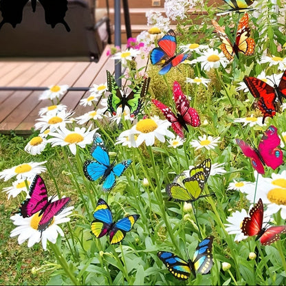 Ensemble de piquets de décoration extérieure papillon de jardin