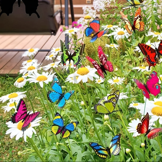 Garden Butterfly Outdoor Decoration Stakes Set