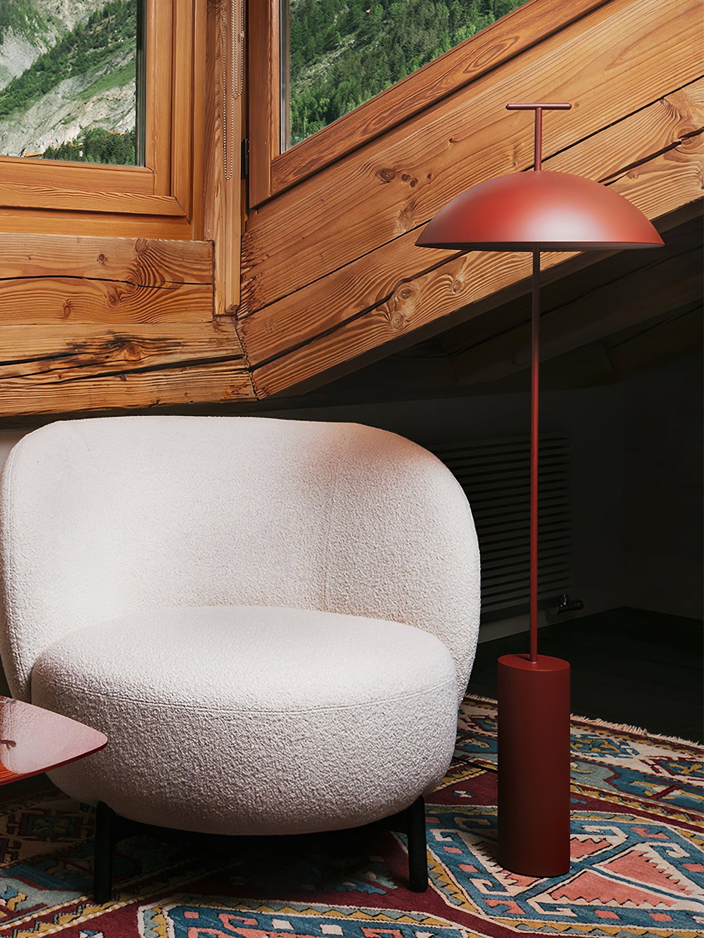 Lampe sur pied moderne en bois avec abat-jour en tissu