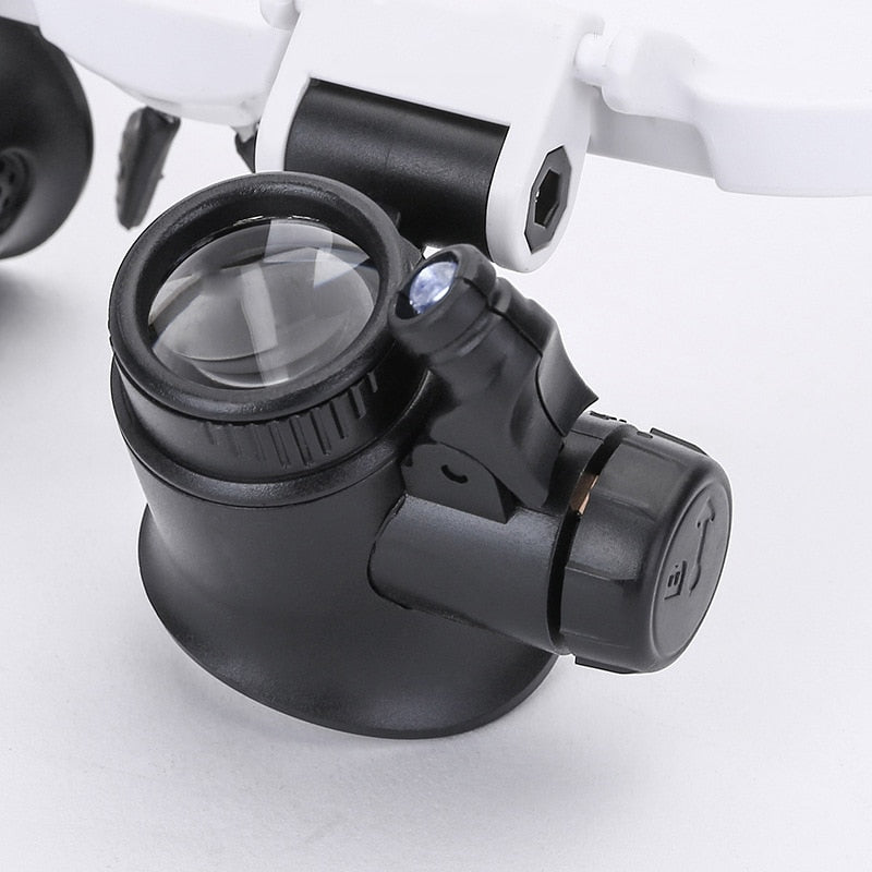 Lupa con luz LED Auricular Herramienta de Precisión