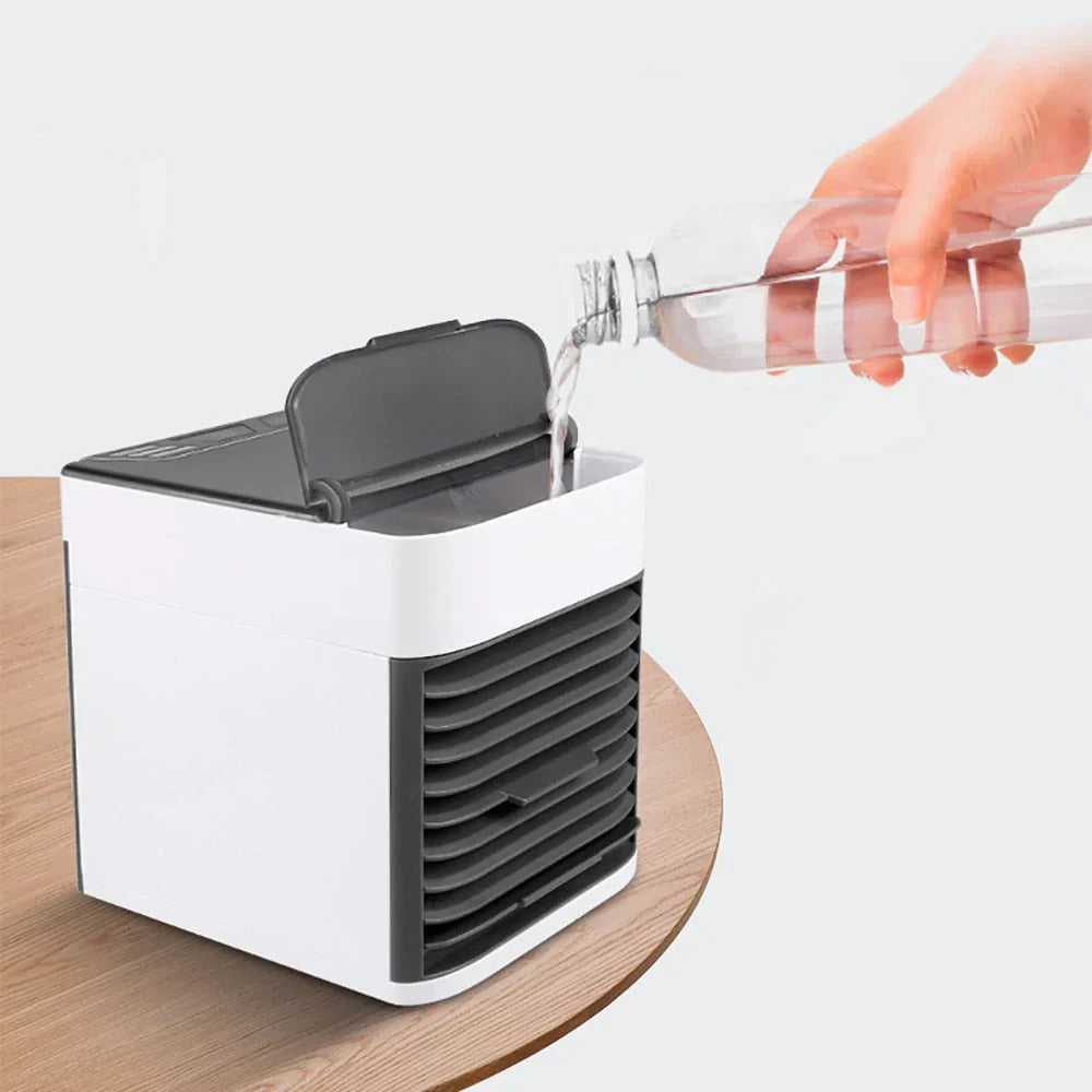 Ventilador portátil enfriador de aire con luz purificadora