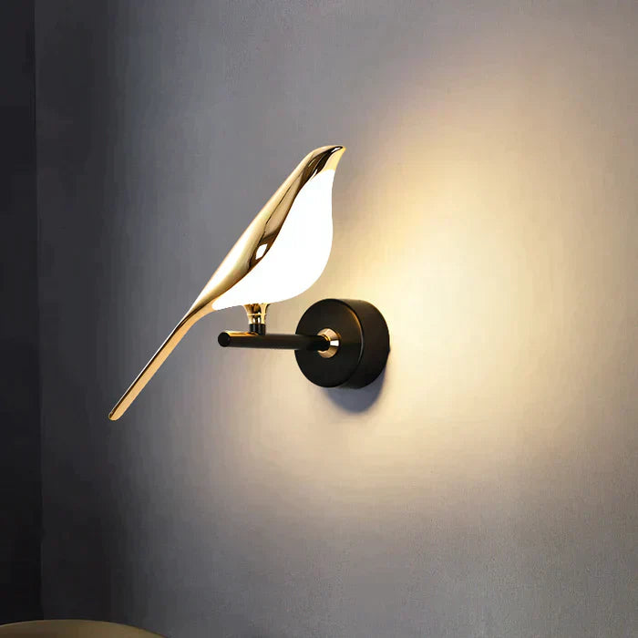 Lámpara de pared decorativa moderna LED con forma de pájaro