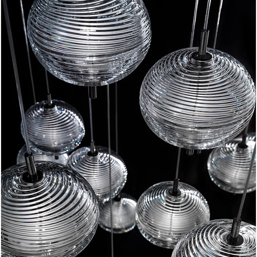 Elegant Ripple Effect Glass LED Pendant Light for Stylish Home Illumination and Contemporary Décor Enhancement