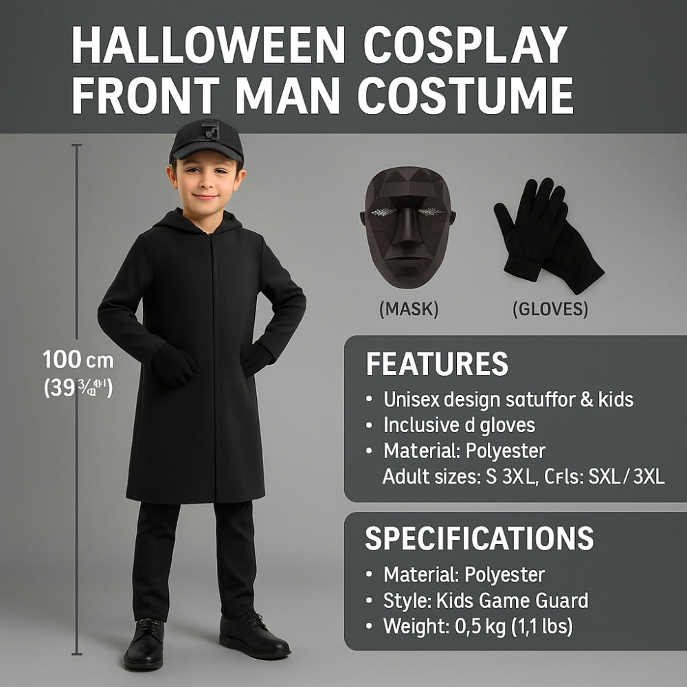 Cosplay Front Man Polyester Outfit Kids Game Guard Costume