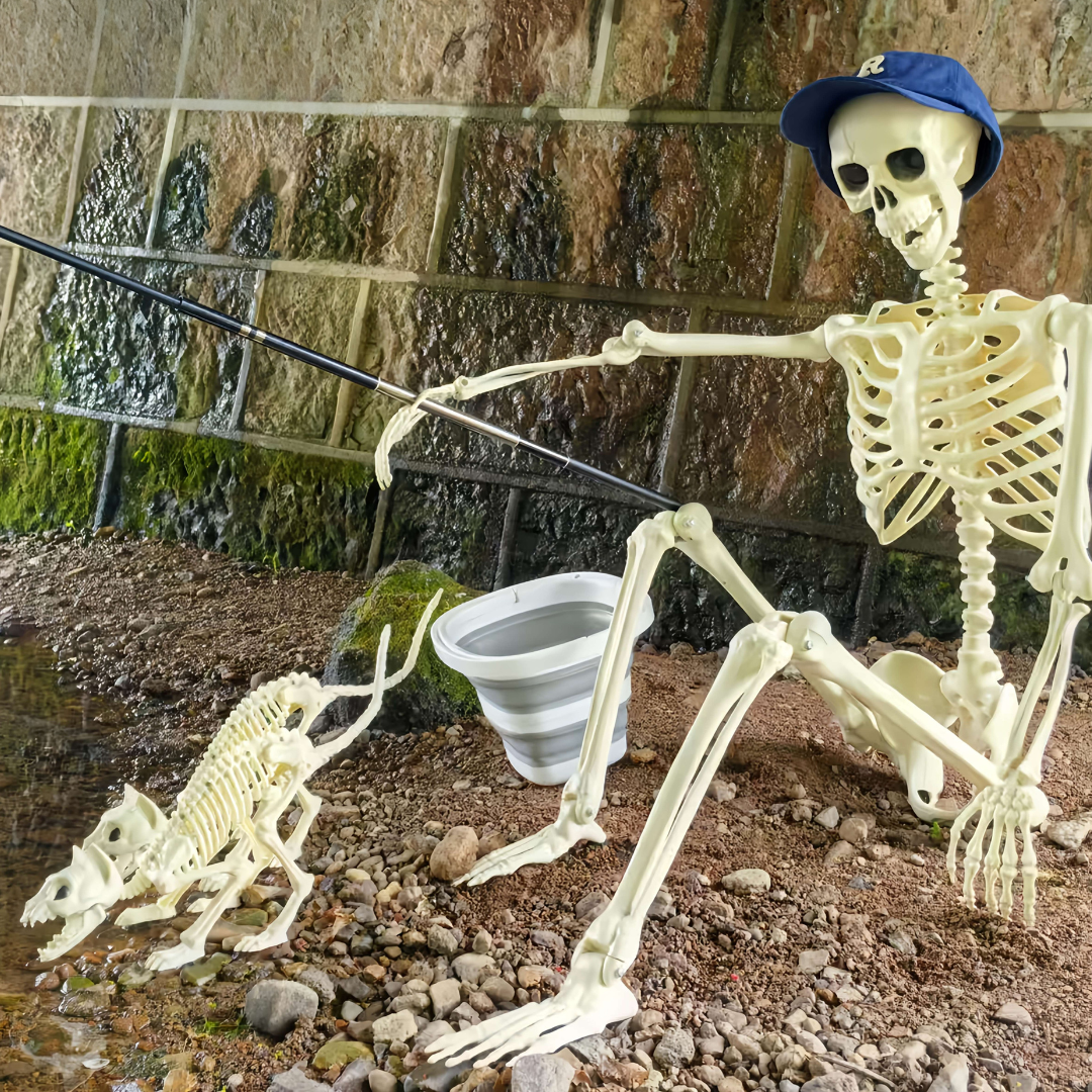 Halloween Decor Poseable Skeleton Set