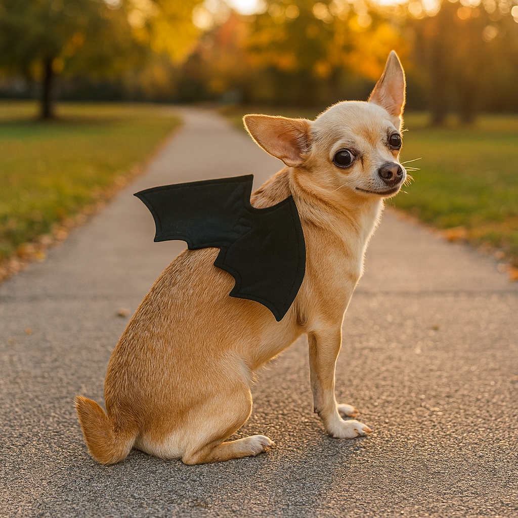 Disfraz de Halloween para perro con alas de murciélago