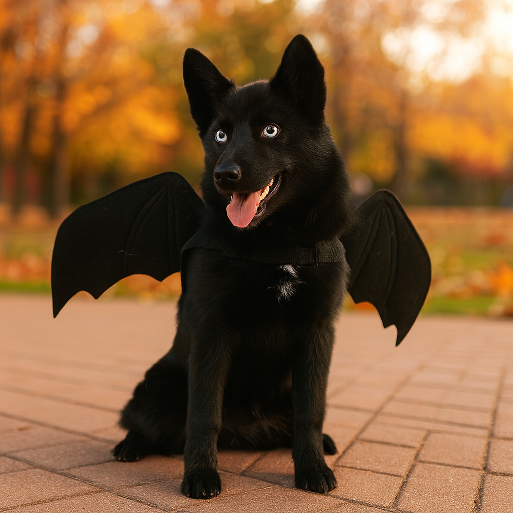 Disfraz de Halloween para perro con alas de murciélago