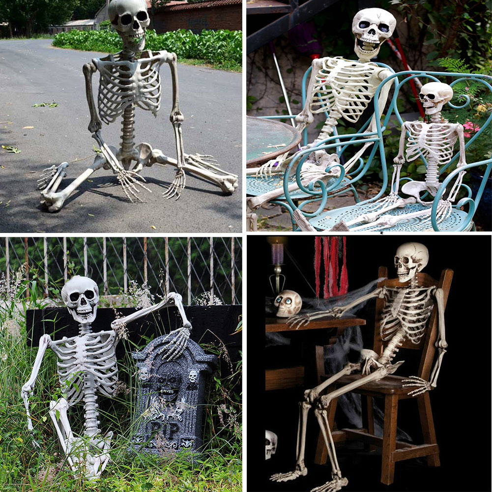 Decoración de esqueleto de tamaño real para Halloween