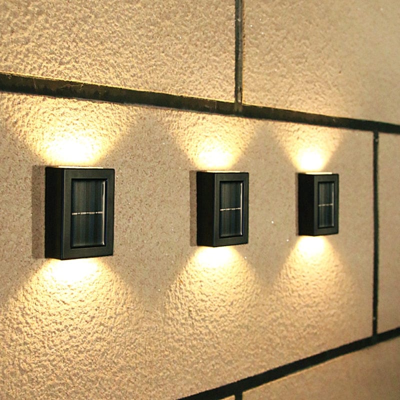Lámpara solar de pared para exteriores para vallas de jardín