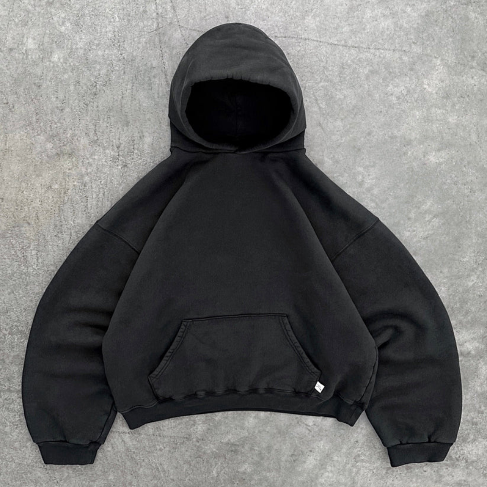 Hoodie Unisex Boxy Fit Cotton Fleece Urban Style Pullover