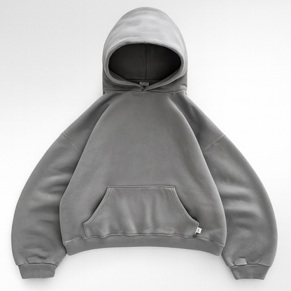 Hoodie Unisex Boxy Fit Baumwoll-Fleece Urbaner Stil Pullover