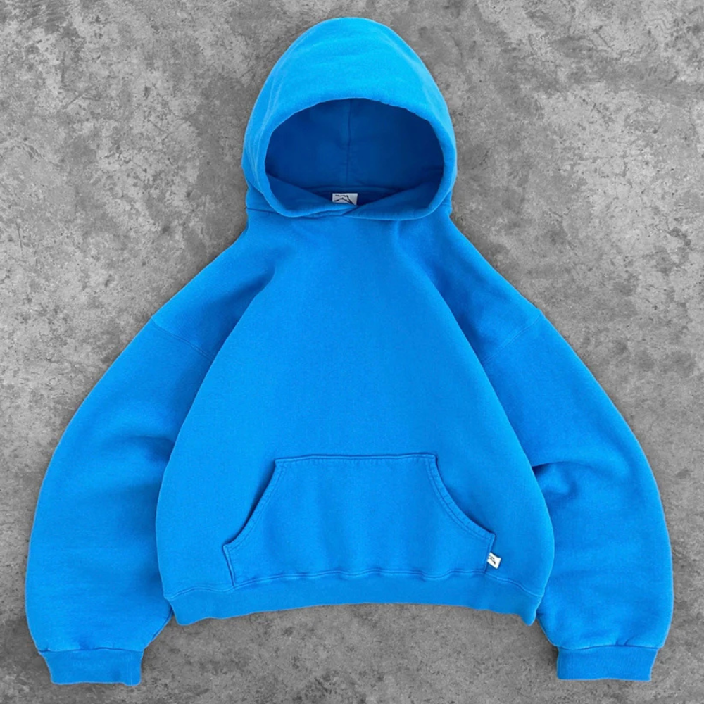 Hoodie Unisex Boxy Fit Baumwoll-Fleece Urbaner Stil Pullover