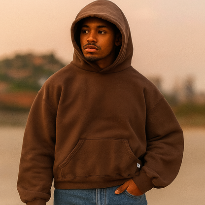 Hoodie Unisex Boxy Fit Baumwoll-Fleece Urbaner Stil Pullover
