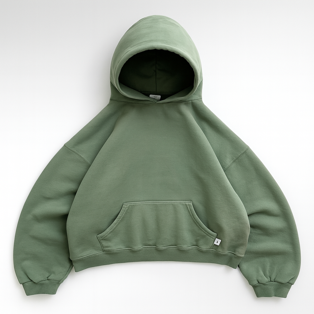 Hoodie Unisex Boxy Fit Baumwoll-Fleece Urbaner Stil Pullover