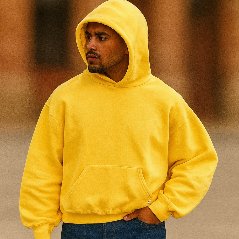 Hoodie Unisex Boxy Fit Baumwoll-Fleece Urbaner Stil Pullover