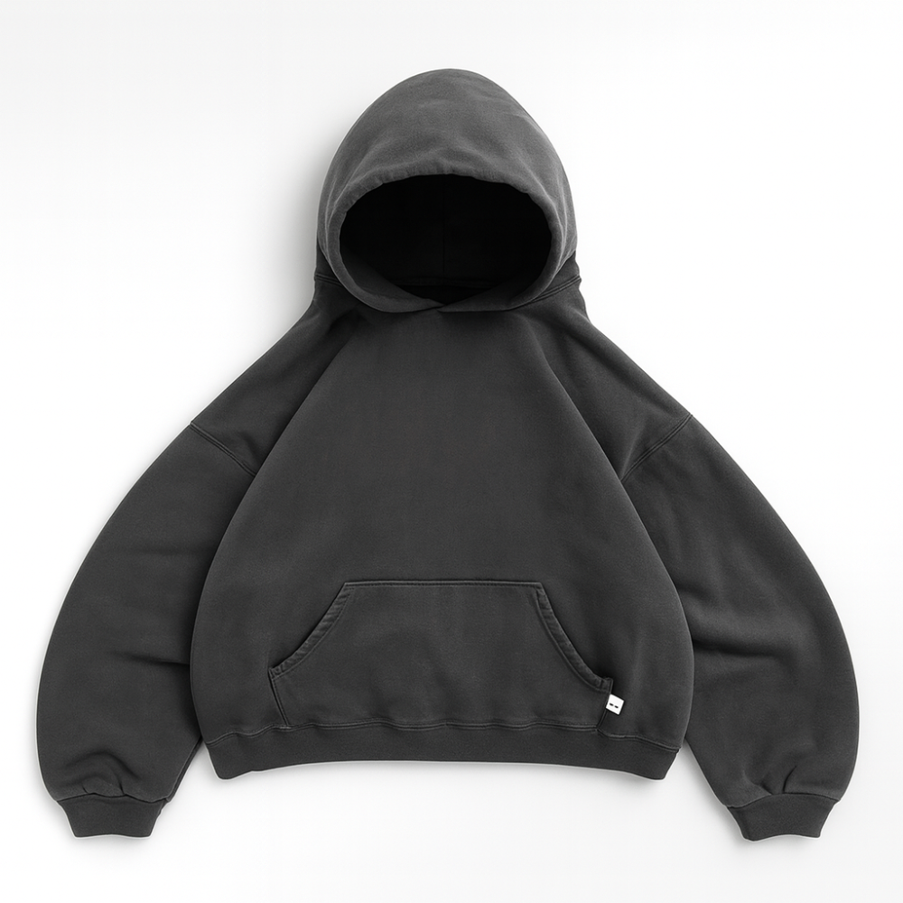 Hoodie Unisex Boxy Fit Baumwoll-Fleece Urbaner Stil Pullover