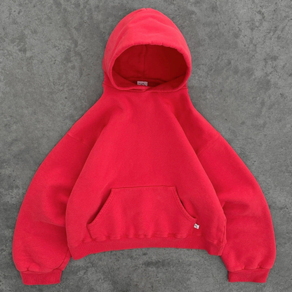 Hoodie Unisex Boxy Fit Baumwoll-Fleece Urbaner Stil Pullover