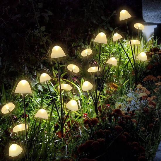 Lumières de chemin en forme de champignon solaire de jardin